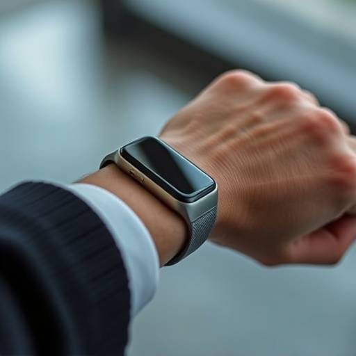 Detailaufnahme eines Menschen, der mit einer Smartwatch interagiert