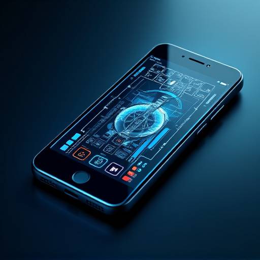 Ein futuristisches Smartphone mit transparentem Bildschirm