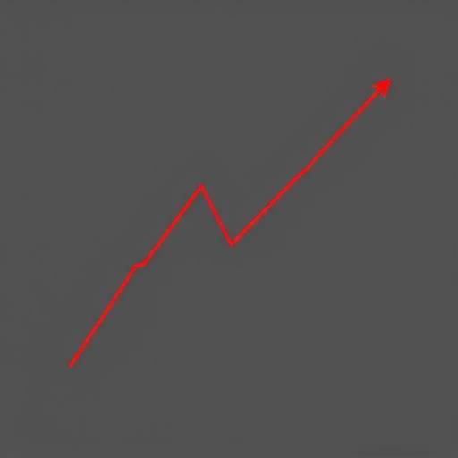 Eine Grafik, die einen fallenden Aktienkurs zeigt, mit einer einzelnen roten Linie gegen einen grauen Hintergrund.