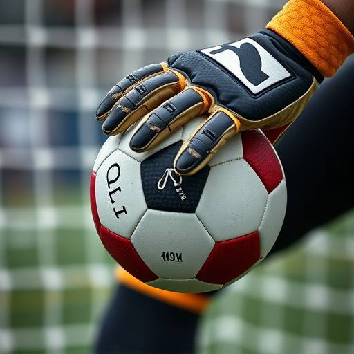 Nahaufnahme eines Tormanns, der einen Ball h&auml;lt